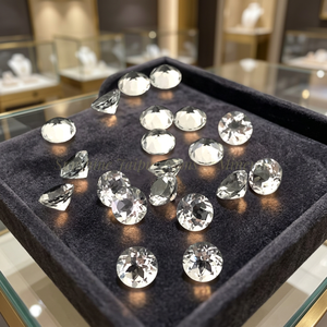 คริสตัลควอตซ์ใสตัดจากธรรมชาติ12มม. พลอยเจียระไนแบบเหลี่ยมเพชรพลอยหลวม - Product Image 3