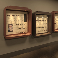 Présentoir en bois pour lunettes de soleil, vitrine de magasin d'optique, étagère personnalisée pour lunettes, décoration de magasin, armoire de présentation de lunettes