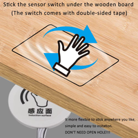 Interrupteur tactile LED ultra-mince 6 mm pour bois, variateur de lumière à détection de mouvement pour miroir et éclairage LED de placard