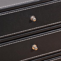 Organisateur de bureau FOSKA à 3 tiroirs empilables, porte-documents en cuir avec poignée métallique pour ranger les fournitures et accessoires quotidiens