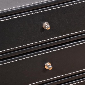 <span class=keywords><strong>Organizador</strong></span> <span class=keywords><strong>de</strong></span> Escritorio FOSKA, Apilable, con 3 Cajones, Porta Archivos <span class=keywords><strong>de</strong></span> Cuero con Asa Metálica para Guardar Artículos y Accesorios Diarios - Product Image 4