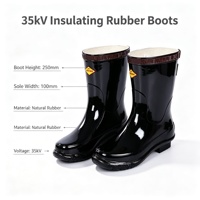 Bottes isolantes de protection haute tension 35 kV, chaussures diélectriques de sécurité électrique, imperméables et durables pour postes de transformation