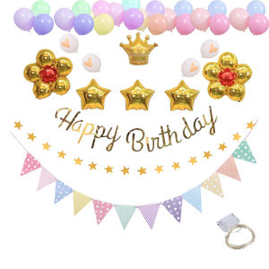 Ensemble de décorations de fête d'anniversaire <span class=keywords><strong>Rose</strong></span> or <span class=keywords><strong>Rose</strong></span> paillettes joyeux anniversaire bannière papier de soie Pom cercle <span class=keywords><strong>guirlande</strong></span> de points - Product Image 3