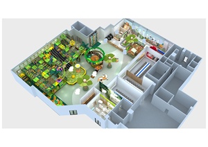Centro Giochi Gigante per Bambini con Piscina di Palline, Scivolo a Tema Giungla Tigre, Struttura in Legno per Arrampicata, Stazione dei Pompieri, Area Sicura per Interni, Certificato CE SGS - Product Image 6