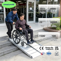 Rampe pliante Simplywalk en aluminium structurel, 300 kg, 152 cm, multi-pliante, portable, pour jardin extérieur, accès pour personnes handicapées, homologuée TUV Gs