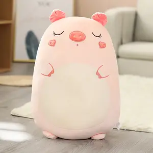 Wholesale Cartoon Animal Rabbit Pig Sleeping Pillow Stuffed Plush Toys Cute Soft Hugging Pillow Peluche For Baby