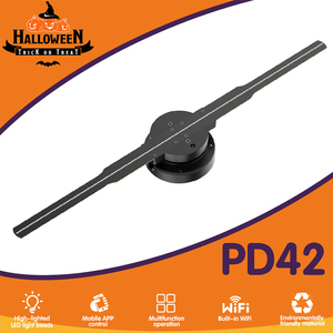 <span class=keywords><strong>Projecteur</strong></span> d'hologramme 3D pour <span class=keywords><strong>Halloween</strong></span>, ventilateur LED, affichage animé de 42cm avec carte SD pour l'éducation et la publicité en intérieur, fourniture OEM - Product Image 2