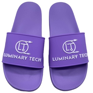 Diseño personalizado mujeres hombres tamaño 3D impresión suela superior chanclas calzado diapositivas sandalias antideslizante punta abierta para la temporada de primavera - Product Image 1