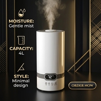 Humidificateur ultrasonique électrique domestique avec écran LCD, diffuseur d'huiles essentielles, télécommande intelligente, aromathérapie