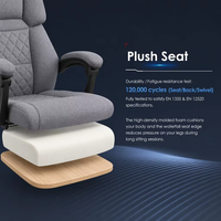 Chaise de jeu ergonomique pivotante inclinable de luxe au design européen avec vérin à gaz à 3 positions, hauteur réglable et revêtement en tissu