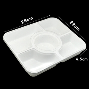 Sinh Thái Thân Thiện 5 + 1 2000Ml Dùng Một Lần Takeaway Leakproof Đóng Gói Ngăn Đen Thực Phẩm Nhựa Container Với Nắp Đậy Soup Bowl - Product Image 5