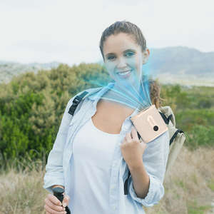 Mini parapluie à clipser sur la ceinture, haute vitesse et pratique, avec ventilateur portable multifonctionnel rotatif à 360 degrés - Product Image 2