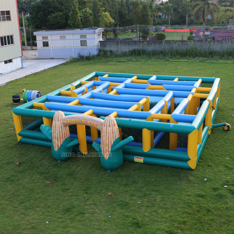 12x12 м, для детей и взрослых, интерактивный гигантский надувной кукурузный лабиринт с цифровой печатью от китайской надувной фабрики