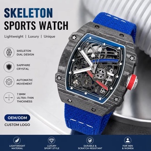 Prix d'usine, livraison rapide, montre mécanique de luxe de haute qualité 67-02, ultra-fine, sportive, 7,8 mm, en fibre de carbone, montre pour homme - Product Image 1
