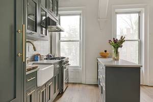 CBMmart Modern Matte Grey <strong>Kitchen</strong> Cabinet Set Custom <strong>Flat</strong> <strong>Pack</strong> Modular <strong>Kitchen</strong> With Quartz Countertop Handleless - Product Image 4