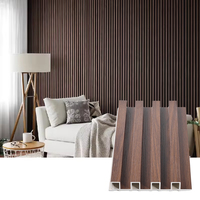 Panneaux de revêtement mural en composite bois-plastique WPC, design moderne 3D à lamelles décoratives, pour l'extérieur des hôtels, panneau mural WPC