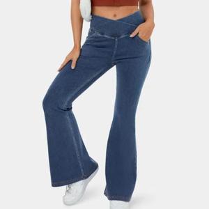 Pantaloni da Yoga a zampa di <span class=keywords><strong>Jeans</strong></span> da donna <span class=keywords><strong>Super</strong></span> elasticizzati alla moda - Product Image 4