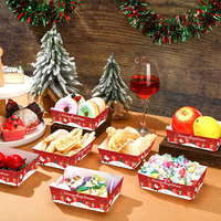 Paquets de fournitures de fête de Noël assiettes de Noël plateaux alimentaires en papier bateaux alimentaires sous licence condiments carnaval
