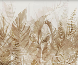 Papel pintado panorámico de plantas, decoración de pared moderna, <span class=keywords><strong>tapiz</strong></span> decorativo <span class=keywords><strong>para</strong></span> dormitorio, sala de estar, paisaje, hojas, plantas naturales - Product Image 3