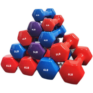 High Quality Hot Selling Cheap Cast Hex Multi Color Plastic Dipping Fitness Home Gym Custom Logo Equipment Vinyl <b>Dumbbell</b> Gym - Product Image 1