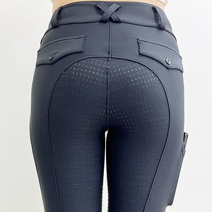 Ropa Ecuestre de Diseño Personalizado, Pantalones de Montar para <span class=keywords><strong>Mujer</strong></span> en Tela Reciclada, Breeches de Silicona Completa con Cierre, Leggings de Equitación - Product Image 5