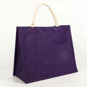 Bolsas de Compras Portátiles de Lino Teñido, Bolsos de Yute Retro Personalizables para Viajes al Aire Libre - Product Image 2