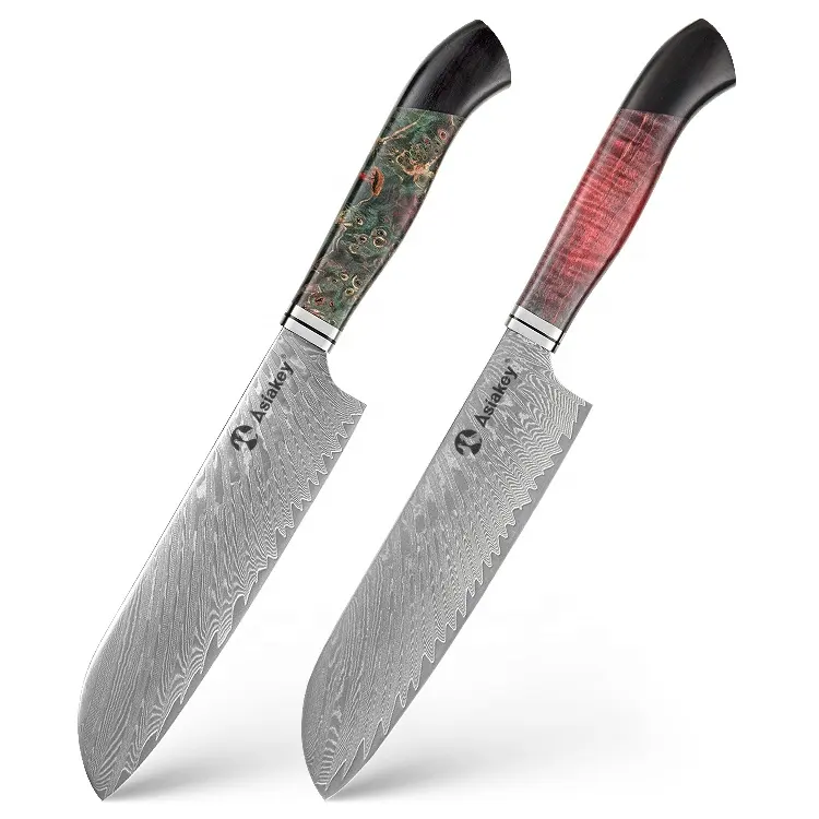 2 X cucina Chef Sushi pesce carne frutta coltello ottagonale legno colore diverso
