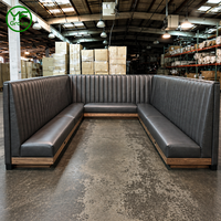 Ensemble table et chaises de restaurant en cuir en forme de U, personnalisable sur mesure, pour café et hôtel