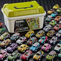 Ensemble de 30 voitures de course en métal moulé sous pression à l'échelle 1:64, mini véhicules à tirer en arrière avec boîte de rangement pour jouer, adapté aux enfants
