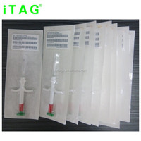 134.2kHz FDX-B EM4305 Chip Tag ID RFID Ramah Lingkungan untuk Anjing/Kucing/Ikan Hewan Peliharaan dengan Jarum Suntik (2.12x12mm)