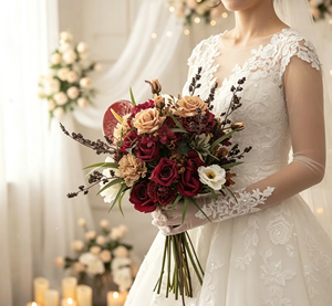 Fleurs artificielles en soie <span class=keywords><strong>Cosmos</strong></span> bordeaux personnalisées Zike, fournitures de décoration de mariage, bouquet de mariée, Anthurium, Calla Lily - Product Image 1