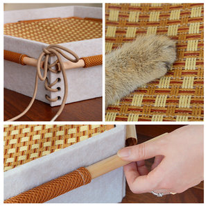 Rattan Cat <b>Bed</b> Rectangle Breathable Memory Foam Four Seasons Pet <b>Bed</b> For Cats - Product Image 2