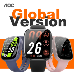 Nouvelle montre connectée AOC, montre de suivi d'activité physique, étanche IP68, avec moniteur de fréquence cardiaque, SpO2, moniteur de sommeil, longue durée de vie de la batterie - Product Image 1