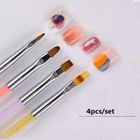 Nouveau Nail Art Brosses Liner Set Double Fin Français Stylo Kit Autocollants Brosse Ensemble Deux Voies Brosses À Ongles Ensemble