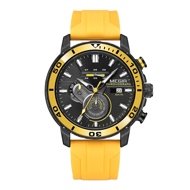 Jam Tangan Megir 2224 marca Original de lujo hombres cuarzo cronógrafo relojes impermeable moda reloj deportivo