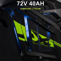 Moto tout-terrain électrique puissante 2026 longue portée extrême 10KW de crête 72V 40AH Samsung 120KM 90KMH 400Nm 65Deg pour adulte