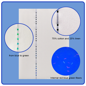 Giấy chứng nhận đặc biệt khổ A4, chất liệu 75% cotton và 25% lanh, có sợi bảo mật UV, chỉ và dấu hiệu nước - Product Image 5