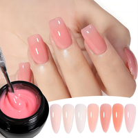 Menghe Pro Nouvelle Formule Mousse No Burn Builder Gel d'extension des ongles Couleur sans Hema Gel de contrôle des ongles durs auto-nivelant à faible chaleur
