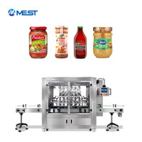 Machine de remplissage automatique de pâte à haute viscosité à piston servo avec mélangeur chauffant pour l'embouteillage de ketchup et de sauce chili