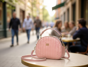 Borsa a Tracolla da Donna in Microfibra Sintetica con Chiusura a Cerniera, per Tutte le Stagioni, con Tracolla Singola e Motivo a Righe - Product Image 2