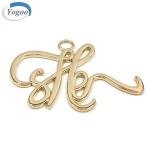 Hoge Kwaliteit Tas Accessoires Custom Alloy Metalen Hang Logo Letters Tag