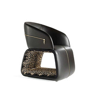 Fauteuil italien léger et luxueux imprimé léopard fauteuil de loisirs villa home designer personnalité en cuir pour salon