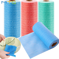 Offre Spéciale – Rouleau de Lingettes Carrées Multi-usages pour Cuisine, en Tissu Non Tissé de Pulpe de Bois et Polyester, Super Absorbant et Écologique