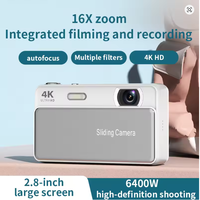 Appareil photo numérique 64MP avec écran de 2,8 pouces pour la photographie, zoom numérique 16X, caméscope coulissant 4K, caméra compacte M15 pour vlogging
