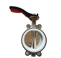 Vanne papillon manuelle SS316 pour conduites de liquides corrosifs, traitement des eaux usées chimiques, personnalisable