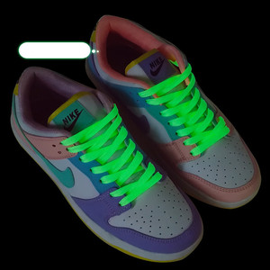 1 paire de lacets fluorescents 8MM, lacets de chaussures en toile plates, lumineux dans la nuit, couleurs - Product Image 6