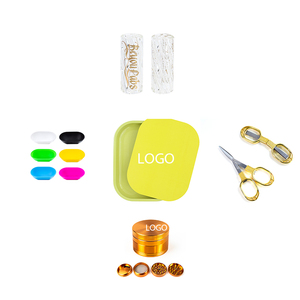 Beyoulabs Portable Smoking Accessory Set Bowl Grinder Ashtray Rolling Paper Scissors Rolled Tubes <b>Lighter</b> Holder Rolling Tray - Product Image 1