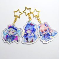 Porte-clés personnalisé en acrylique avec personnage de dessin animé, créatif, pendentif pour voiture