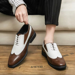 Luxurious Quality Italian-style Formal Wear Men's <b>Leather</b> <b>Shoes</b> <b>Slip</b>-<b>On</b> Oxford Handcrafted Embroidered Autumn Light Wedding - Product Image 6