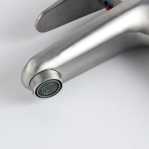 Robinet de lavabo moderne en acier inoxydable à trou unique, à poser sur le comptoir, pour salle de bain, toilettes, vasque - Product Image 3